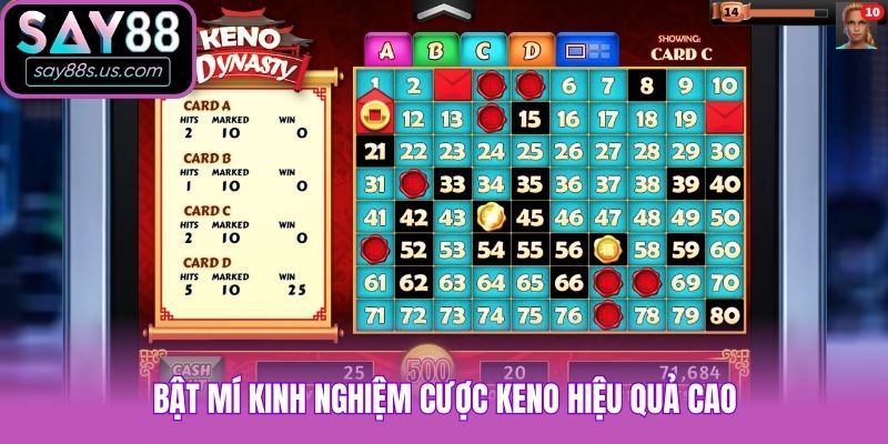 Bật mí kinh nghiệm cược Keno hiệu quả cao