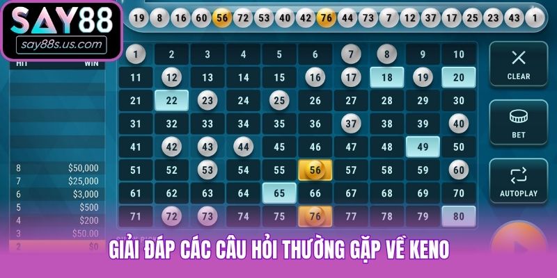 Giải đáp các câu hỏi thường gặp về Keno Say88